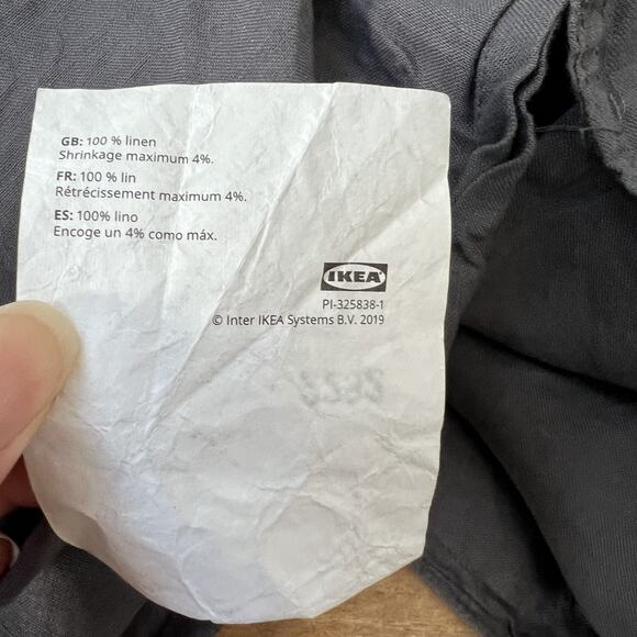 Ikea Dytag King Pillowcase 36 x 20" Dark Gray 100% Linen - Picture 5 of 7